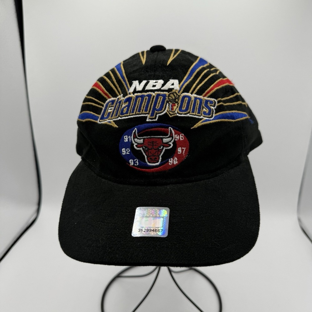 90s STARTER Chicago‎ Bulls Locker Room Hat 1998 NBA Champions Vintage DEADSTOCK